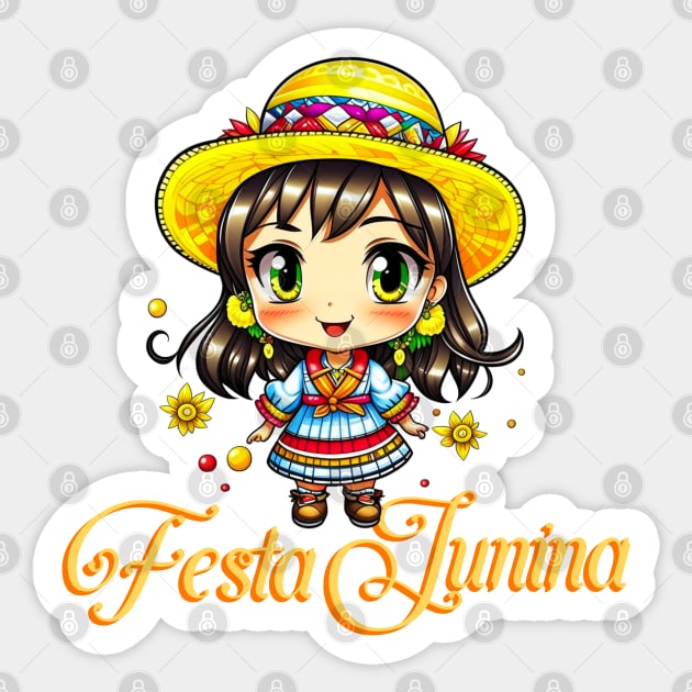 Festa Junina Cute Farm Girl Sticker by HolidayBug